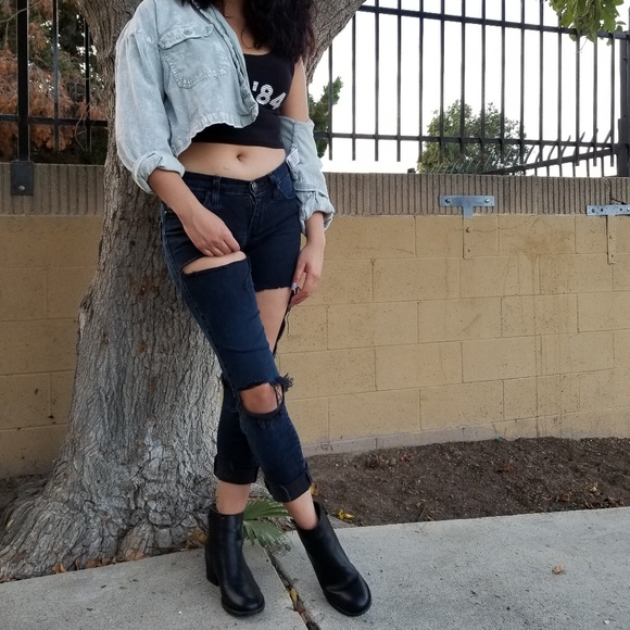 2/$50 Black Vegan Ankle Booties Boots - Picture 8 of 8